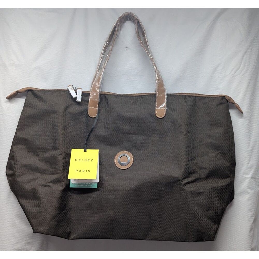 NWT Delsey Paris 17.5" Chatelet Air 2.0 Tote Bag Brown + TSA Lock Travel Large